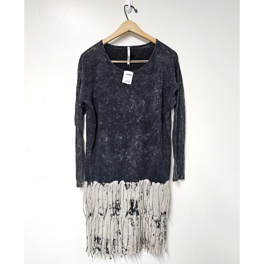 Petrol Tie Dye Midi Dress Size Medium Ombre Fringe Grunge Whimsigoth Western